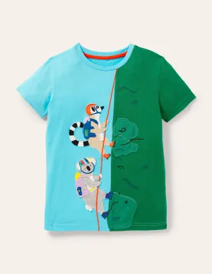 Animal Adventure T-shirt-Aqua Blue Lemurs