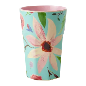 Melamine Tall Cup - Mint Selma Flower Print