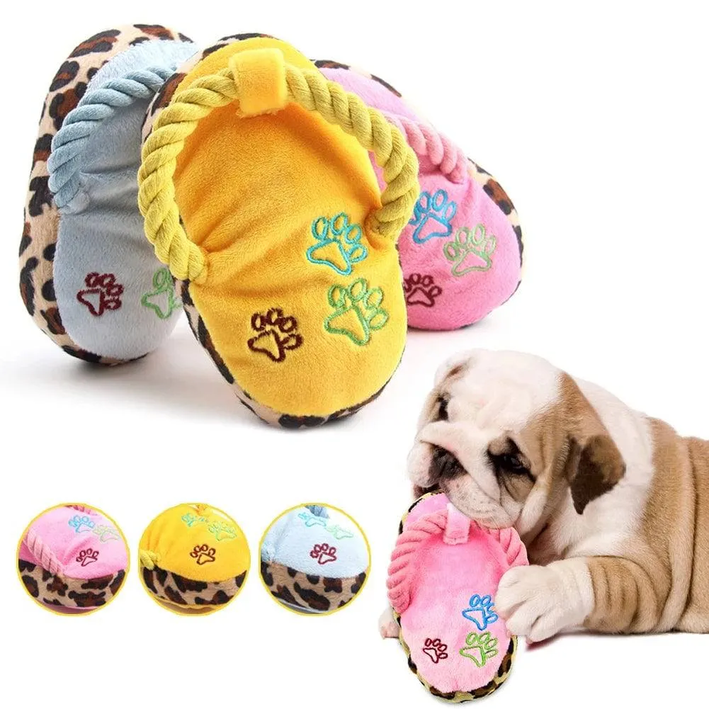 Pet Toys Plush Slippers Bite Chicken Leg Shoe Shape Dog & Cat Outdoor Training Relieve Anxiety
