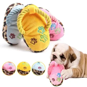 Pet Toys Plush Slippers Bite Chicken Leg Shoe Shape Dog & Cat Outdoor Training Relieve Anxiety